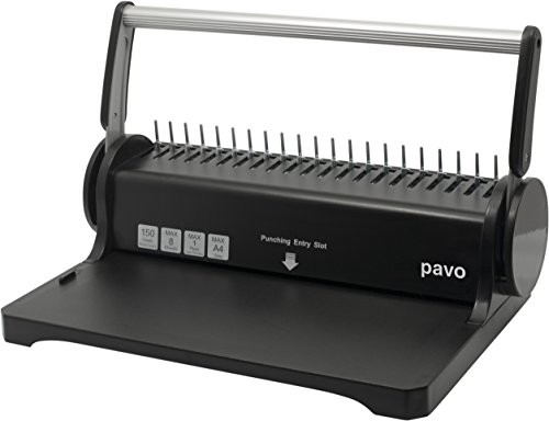 Unbekannt PAVO 8030903 smartma ster 2 bindownicy, sprzęt bindujący do 150 arkuszy, łącznie z 75teiligem Starter Set, czarna 8030903
