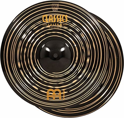 Meinl Cymbals Classics Custom Dark 14 cali (35,56 cm) Heavy Hihat talerz do perkusji para B10 Bronze, ciemne wykończenie (CC14HDAH) CC14HDAH