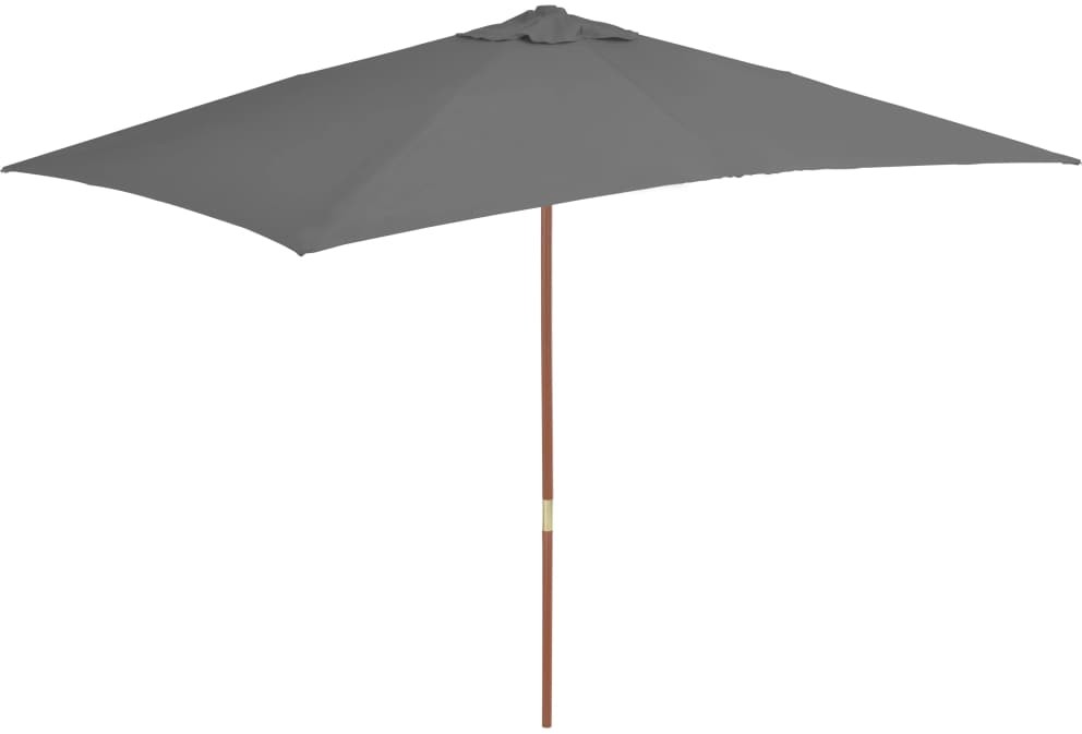vidaXL Parasol ogrodowy na drewnianym słupku, 200x300 cm, antracytowy