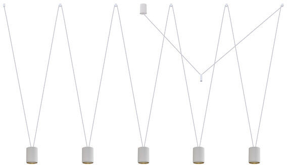 Nowodvorski Lampa wisząca nad wyspę MORE TONE V regulowana 5x GU10 10W biały złoty 7821