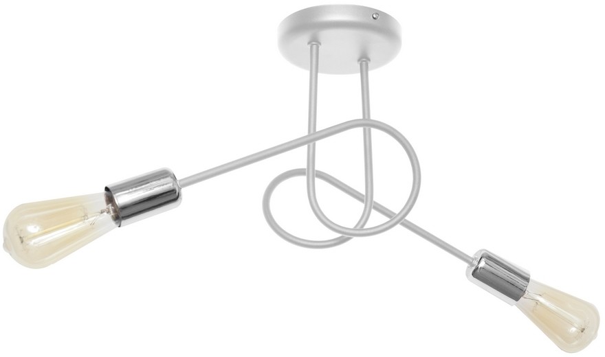 Helam Żyrandol natynkowy OXFORD 2xE27/60W/230V srebrny