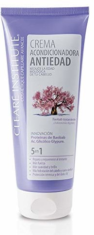 Clear Cleare Institute Institute Anti-Aging Conditioner Cream - kondycjonowanie, naprawy i rejonuje natychmiast | Bez siarczanów SLE, SLS i Parabens | 96% INGOR. Naturalny |. Włosy anty-włosy - 200 ml