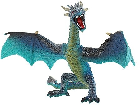 Bullyland 75592 figurka do gier, smok lecące turkusowy, ok. 17,8 cm