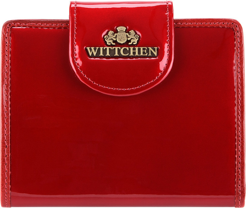 Wittchen Damski portfel ze skóry lakierowany z ozdobną napą 25-1-362-3