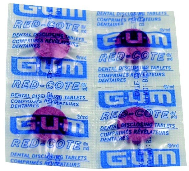 GUM Sunstar Butler RED COTE Tabletki do wybarwiania płytki nazębnej 4szt.