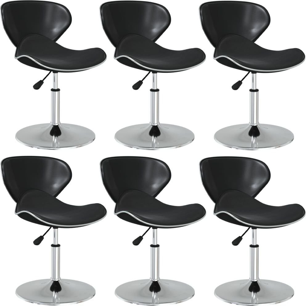 vidaXL Krzesła stołowe 6 szt. czarne obite sztuczną skórą 3088586