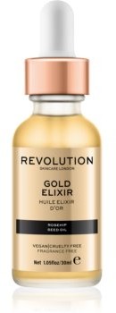Makeup Revolution Skincare Gold Elixir eliksir do twarzy z olejkiem z dzikiej róży 30 ml