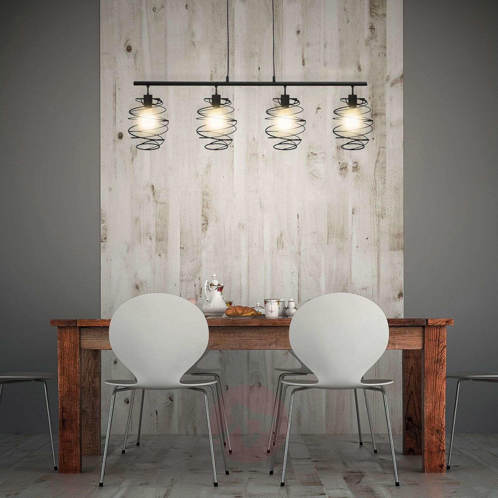 Briloner Lampa wisząca Black Steel 4871, 4-punktowa