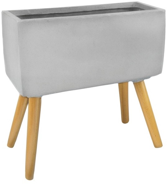 Osłonka doniczki rynna na nogach zewnętrzna 50 cm szara 88.050.50