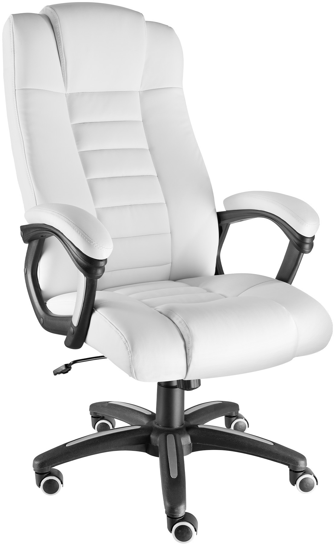 tectake Fotel biurowy z sztucznej skóry - biały 404390