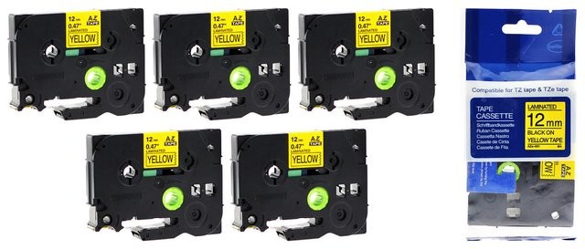 Brother Aimotech Taśma 5-pak zamiennik do 12mm/8m żółta czarny nadruk 5xTZE631 5xAZE631