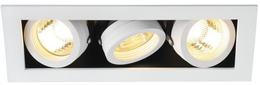 Spotline KADUX 3 GU10 lampa typu downlight, kwadrat, biała matowa, maks. 3x50W 115531