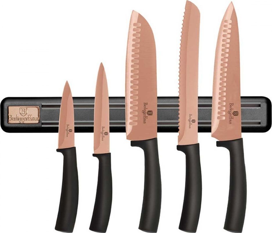 Berlingerhaus Zestaw 5 noży kuchennych z listwą bh-2614 rose gold BH-2614 Kinghoff