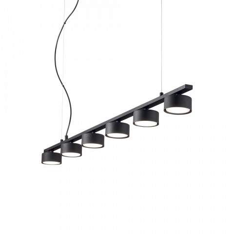Ideal Lux Lampa wisząca Minor Linear SP6 235486 minimalistyczna czarna listwa wisząca 235486