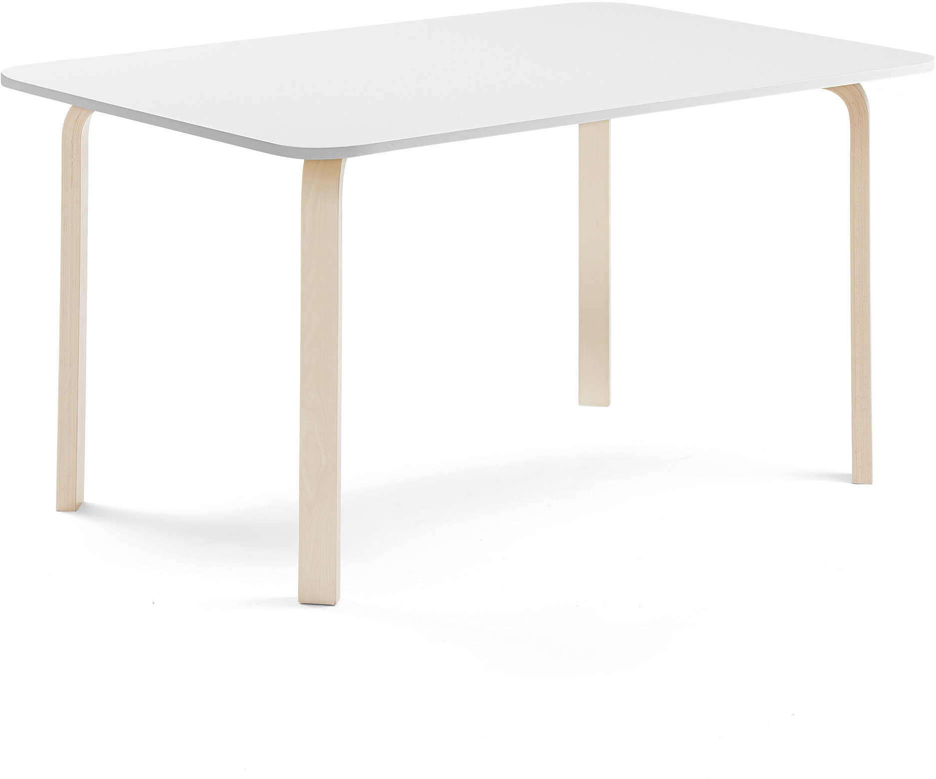 AJ Produkty Stół ELTON, 1800x800x710 mm, biały laminat, brzoza
