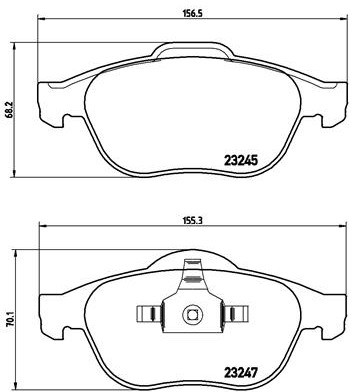 BREMBO Zestaw klocków hamulcowych, hamulce tarczowe P 68 030