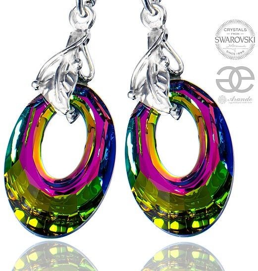 Swarovski przepiękne kolczyki VITRAIL HELIOS SREBRO