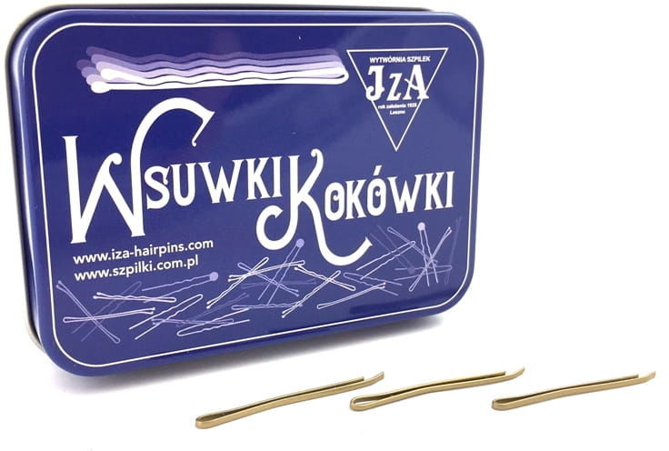Iza Puszka spinki wsuwki złote 40mm proste 180szt. P-024/180