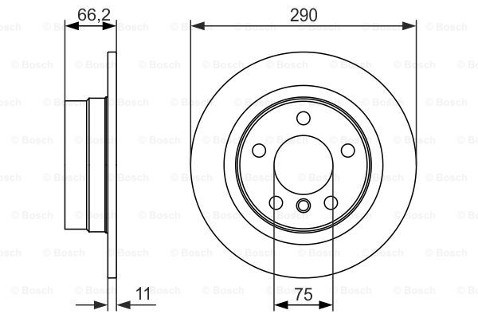 BOSCH Tarcza hamulcowa tylna, 0 986 479 043  0986479043