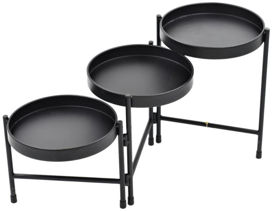 Stojak na kwiaty 65x19.5x28 cm czarny metalowy loft