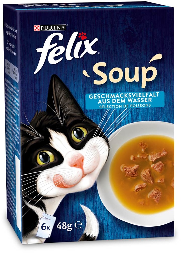 Purina Felix SOUP wybór ryb - z dorszem, tuńczykiem, gładzicą