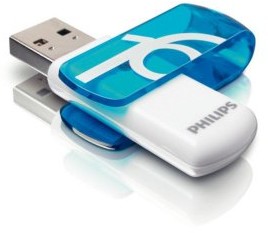 Philips FM 16 FD 05 B/00 pamięć USB 16 GB (MLC pamięć flash NAND, handlu oryginalne opakowanie, USB 2.0) Biały/niebieski 8712581447687