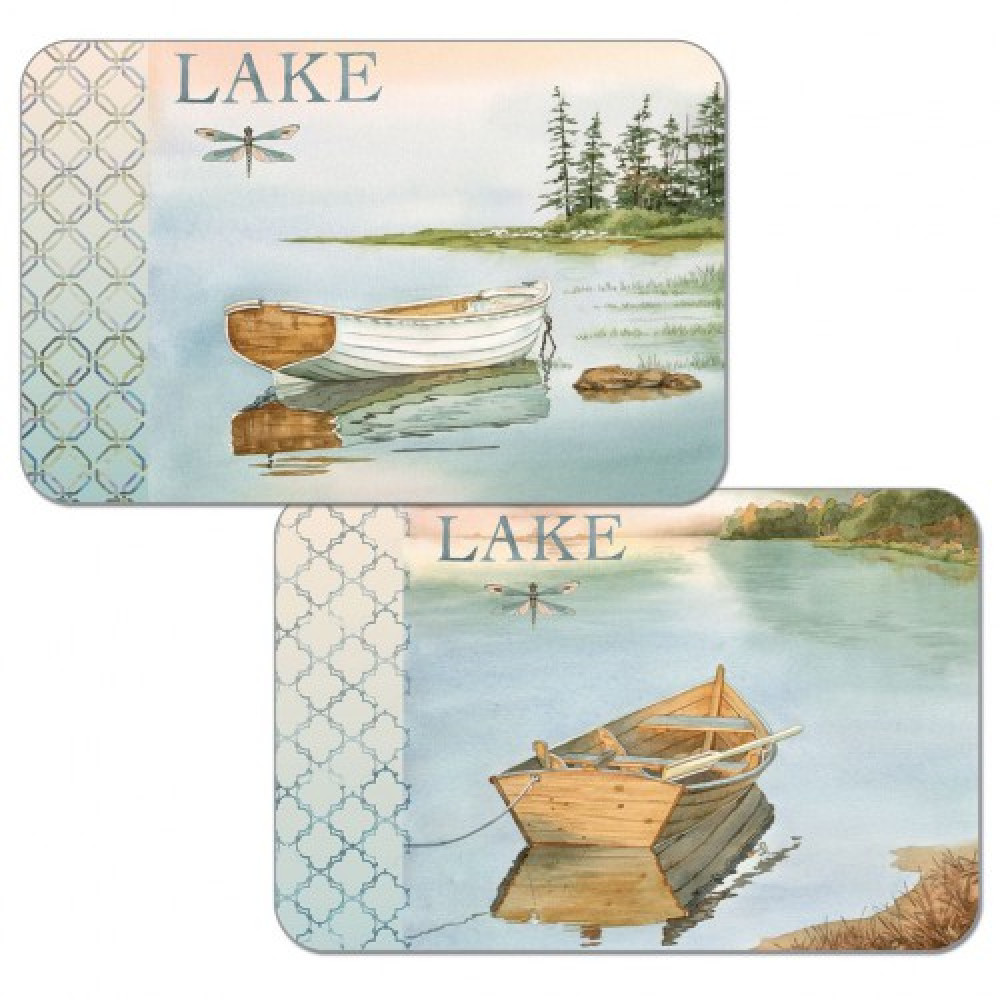 Cala Home Mata Stołowa Podkładka Na Stół Plastikowa Dwustronna  Lake Boat Wielokolorowa 43 X 28,5 Cm