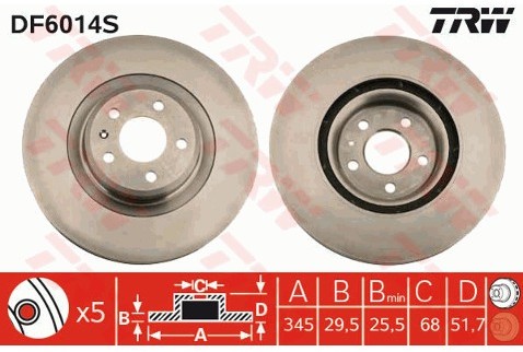 TRW Tarcza hamulcowa DF6014S