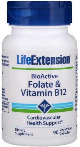 Life Extension BioActive Folate & Vitamin B12 (90 kaps) Life Extension AC00-603CE