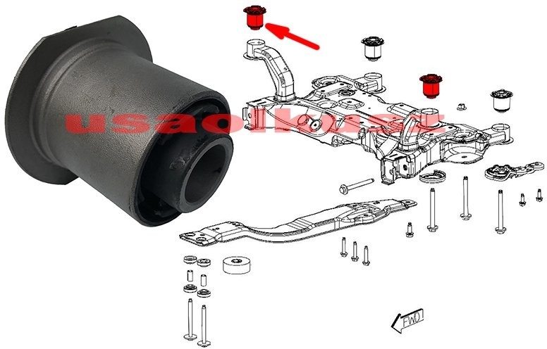 Tuleja kołyski silnika sanek zawieszenia przedniego PRZEDNIA Dodge Avenger sedan 2011 CRAB-066