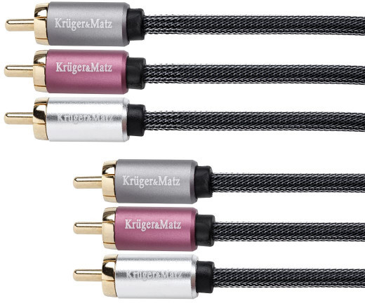 Kruger&Matz KM0308 Kabel 3RCA-3RCA component 3.0m LEC-KM0308