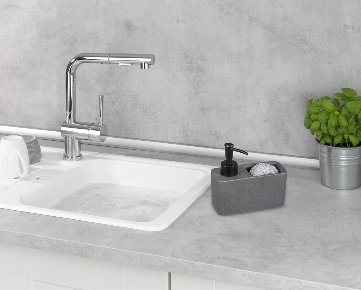 Wenko Dozownik płynu do naczyń RESA MARBLE z przegrodą na gąbkę 54669100