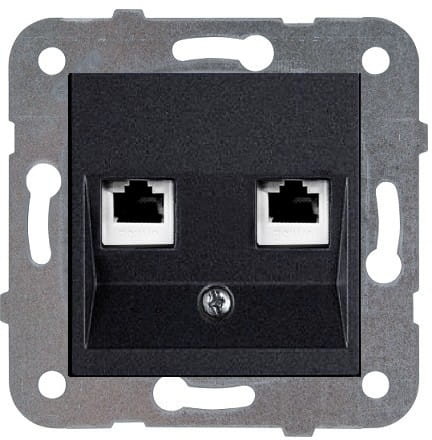 Viko Panasonic Gniazdo komputerowe 2xRJ45 kat.5e Panasonic Novella czarny 92105534M