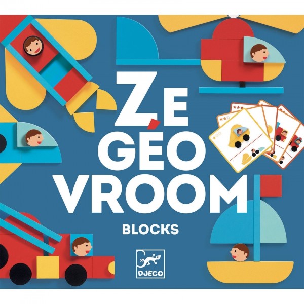 Djeco Gra edukacyjna Drewniane kształty POJAZDY DJ06436