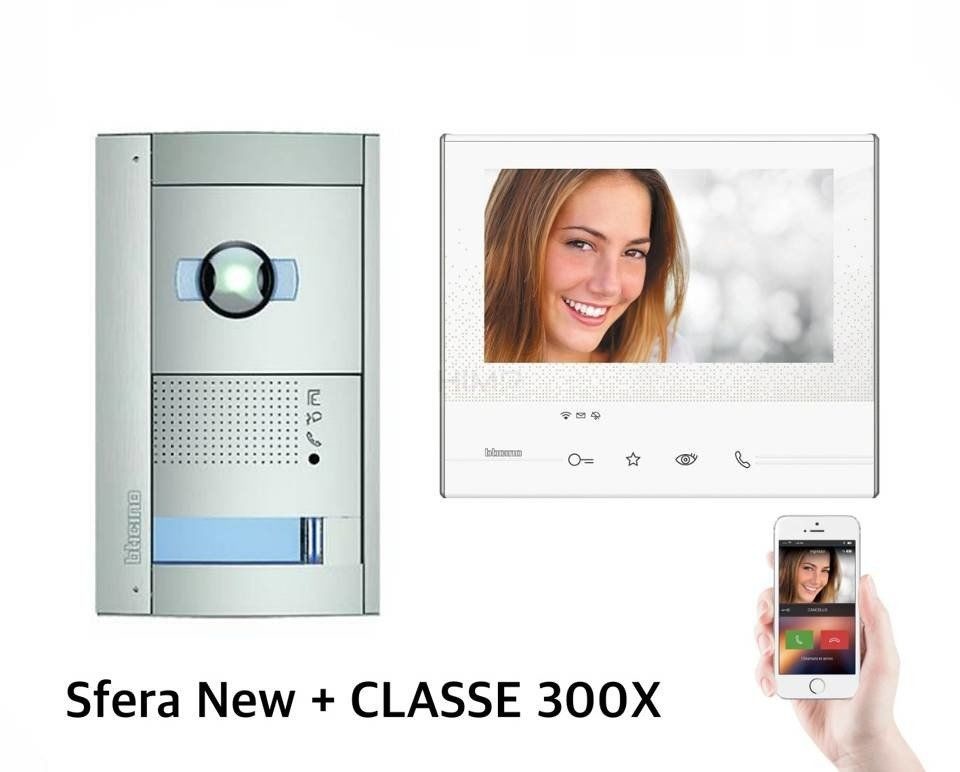 Bticino Zestaw wideodomofonowy jednorodzinny biały SFERA New z kamerą DZIEŃ-NOC 365811 365811