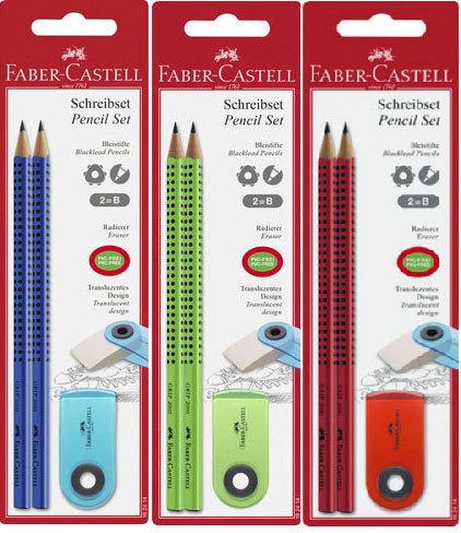 Faber Castell Zestaw Grip & Sleeve 2 ołówki i gumka