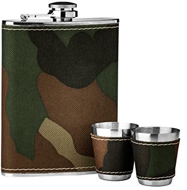 Premier Housewares Premier housewares 8 G, design Camouflage ze stali nierdzewnej Flachmann zestaw 0507797