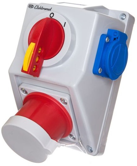 Elektromet Spółdzielnia Inwalidów Zestaw C32-18.1N rozłącznik 0-1 + wtyk 32A 3P+N+Z/16A 2P+Z IP44 974023