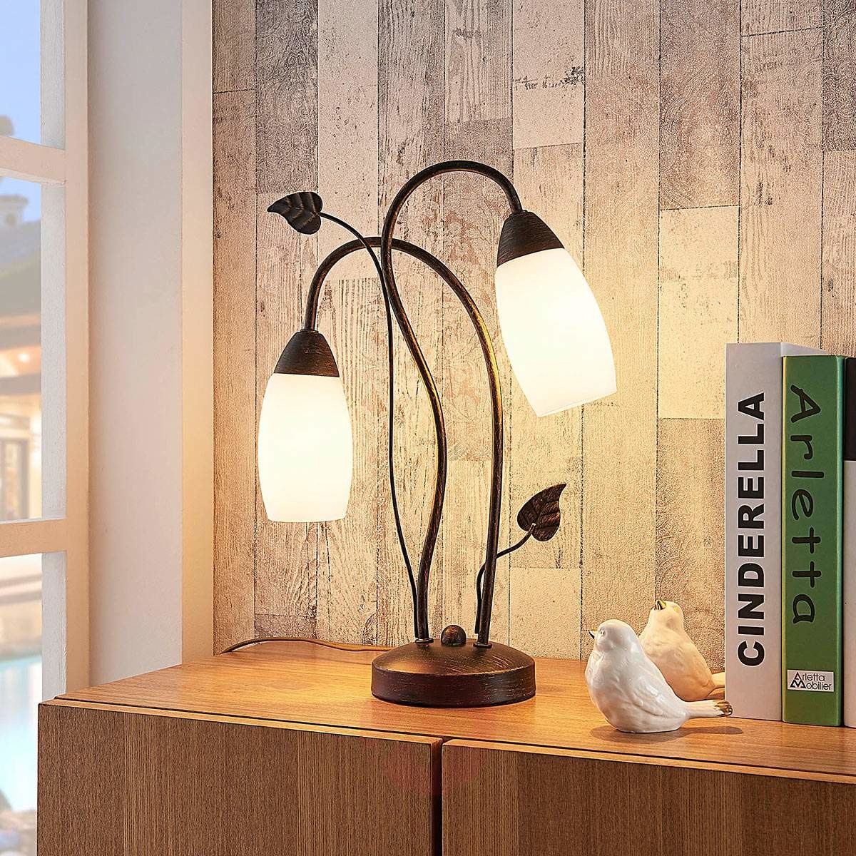 Lampenwelt com Ładna lampa stołowa LED Stefania, easydim