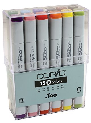 Copic copic 12-częściowy zestaw markerów  V09, RV11, R08, YR04, Y13, YG03, G17, B14, B29, B39, E09, 100 CZ2007502