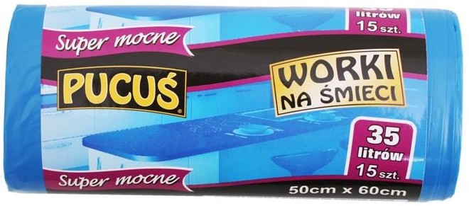 Pucuś Worek na śmieci LDPE 15 sztuk - 35l