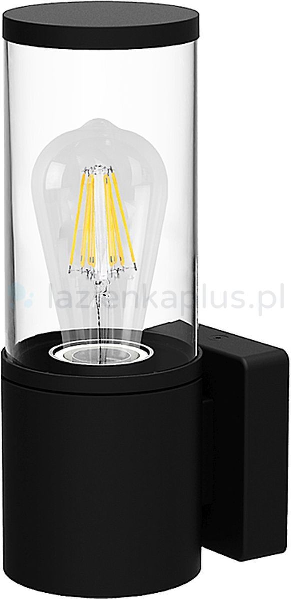 Rabalux Wellington kinkiet zewnętrzny czarny przezroczysty 7502