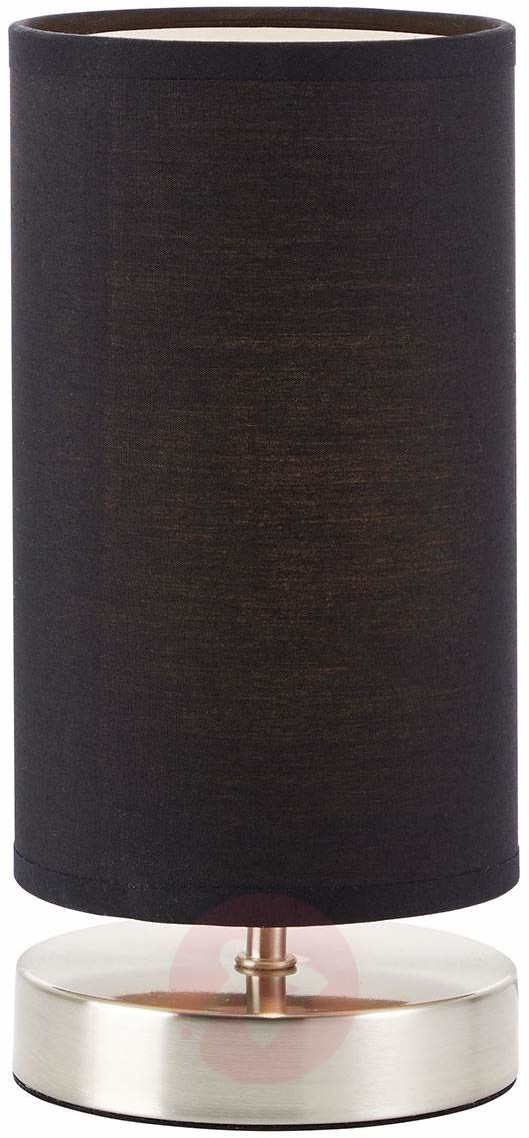 Brilliant Lampa stołowa Clarie z czarnym tekstylnym kloszem
