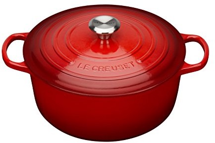 Le Creuset Garnek do duszenia  Signature, okrągły, żeliwo, kolor wiśniowy, czerwony (Kirschrot), 20 cm 21177200602430