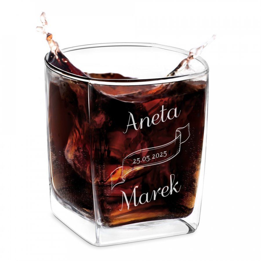 Murrano Szklanka do Whisky Grawer Dla Pary SZC-012