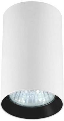 Light Prestige Tuba natynkowa biała z czarnym ringiem MANACOR 9 cm LP-232/1D - 90 WH/BK-0