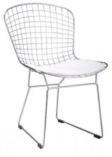 King Home Krzesło NET SOFT chrom - biała poduszka MC-020.CH.W