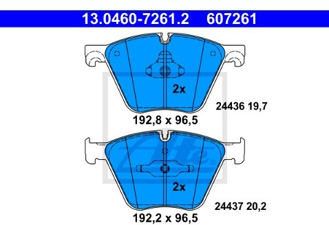 ATE Klocki hamulcowe - komplet 13.0460-7261.2