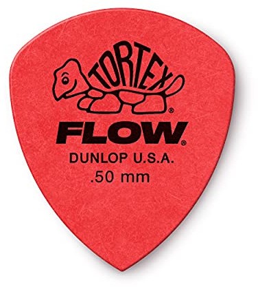 Dunlop Jim TORTEX FLOW PICKS standardowe,50 mm czerwone (zestaw 12 sztuk) 558P050