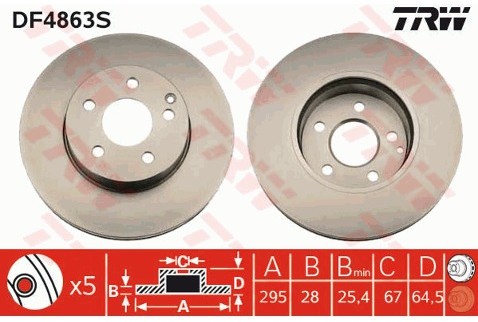 TRW Tarcza hamulcowa DF4863S